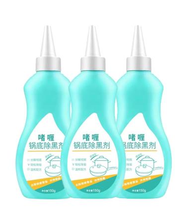 Gel Cleaner for Cookware Bottom Powerful Stainless Steel Cookware Cleaning Paste Stubborn Grease & Grime Remover Bubble Spray Bottom of The Pot Black Scale Cleaner (Color : 3Count (Pack of 3))
