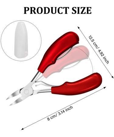 Stainless Steel Toenail Clippers & Scissors Set with Non-Slip Handle - Precision Trimmer for Thick or Ingrown Nails (Red) - Buy Online on GoSupps.com