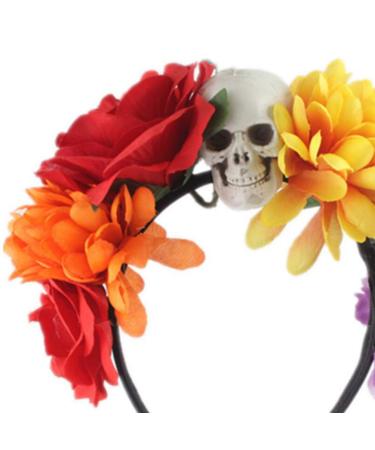 Buy Lurrose Day of the Dead Skull Headband - Halloween Mexican Crown Rose Hair Accessories for Women & Girls | Fast International Shipping - Buy Online on GoSupps.com