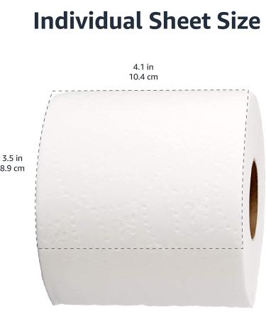AmazonCommercial 2-Ply White Ultra Plus Individually Wrapped Toilet Paper|Septic Safe|Compatible with Standard Dispensers|400 Sheets per Roll (24 Rolls)(4.1" x 3.6" Sheet) - Buy Online on GoSupps.com