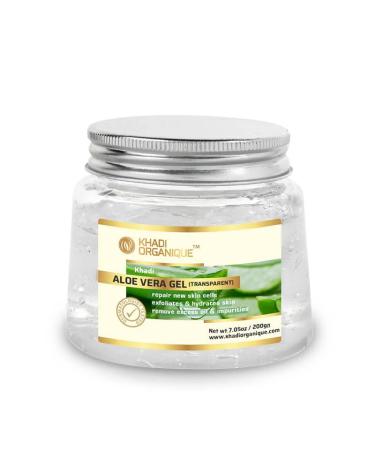 Khadi-Organique Alove vera Gel (Transparent) for Daily Face Moisturization | Aloe vera Extract Ashwagandha Extract Comfrey Extract Liquorice extract - 200gm/7.05 fl oz