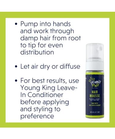 YOUNG KING HAIR CARE Kids Mousse for Boys - Volumizing and Defining Natural Curls - 6 oz (Pack of 1) - Buy Online on GoSupps.com
