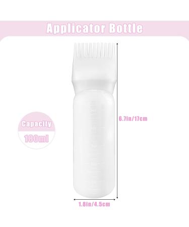 FYJLXF 2Pcs Root Comb Applicator Bottle 6 Ounce Hair Dye Applicator Brush Transparent Applicator Bottle with Graduated scale Hair Coloring Dye and scalp treament essential (Pink) - Buy Online on GoSupps.com
