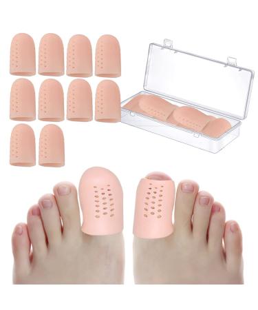 Breathable Big Toe Protectors for Men 10 Pcs Gel Toe Covers and Toe Protectors for Women Silicone Toe Caps for Corns Blisters and Ingrown Toenails