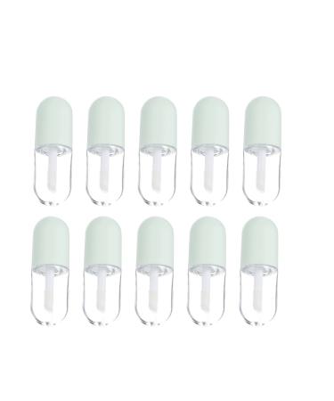 LipGloss bottles container lipstick sleeves: 10 pieces 5ml mini capsule empty lipstick sleeves to fill your own lip balm clear lips balm tubes container for women girls make -up green