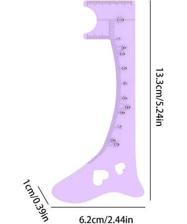 Eyebrow Measuring Tool Eye Brow Stencils for Women | Quick Eye Makeup Tool Eyebrow Shaping Aid Brow Measuring Tool for Perfect Eye Liner & Lip Lines Purple - Buy Online on GoSupps.com