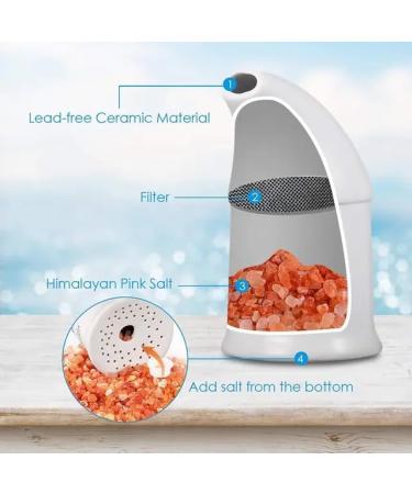 Himalayan Natural Salt Inhaler Pure Pink Granular Salt Therapy for Asthma & Allergy Relief | Ceramic Body White - Buy Online on GoSupps.com
