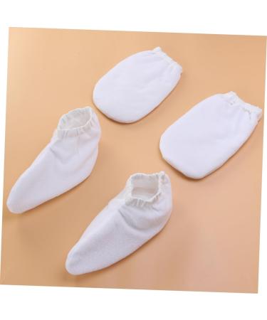 Ipetboom 4 Pairs Bath Mitt Beach Kerchief for Women Paraffin Wax Gloves Foot Spa Cover Bath Mitt Insulated Bottle Bag Laundry Dispenser Insulated Gloves Product White Hand - Buy Online on GoSupps.com