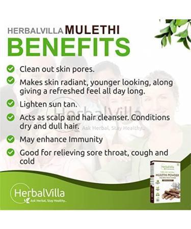 Drect Herbalvilla Mulethi Powder For Face Skin Eating and Hair (200 Grams) Skin Whitening | Yashtimadhu Powder Liquorice Powder for Eating - Buy Online on GoSupps.com