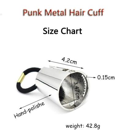 Vipolishtry 2 Pieces Gothic Punk Metal Circle Hair Cuff Elastic Hair Band Hair Ties Ponytail Holder Hair Rope Accessory for Women Girls - Buy Online on GoSupps.com