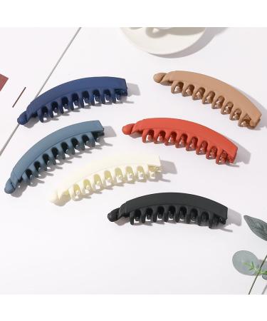 6PCS Banana Hair Clips Large Banana Clips for Women Thin Thick Hair Non-slip Strong Hold Matte Banana Claw Clips for Women Girls Hair Accessories - Buy Online on GoSupps.com