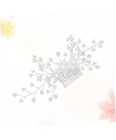 DOITOOL Side Hair Comb 1pc Bridal Headpieces for Wedding Crystal Hair Comb Hair Jewels for Women Wedding Hair Accessories Wedding Hair Comb for Bride Acrylic Hair Comb Hairpin White - Buy Online on GoSupps.com