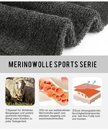 KEECOW Ski Socks - Men's Merino Wool Thermal Winter Socks | 2 Pairs for Snowboarding & Outdoor Sports - Buy Online on GoSupps.com