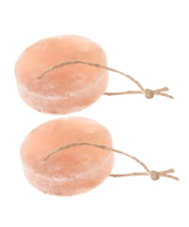 Happyyami 2pcs Pet Saline Salt Licking Bricks Salt Brick for Rabbit Small Pets Lick Salt Mineral Saline Pink