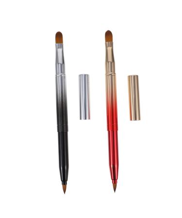NOLITOY 2pcs Lipstick Wand Metal plastic travel makeup eyelash tool applicator Eye shadow brush makeup brush Multifunction multi-function eyebrow brush make up applicator