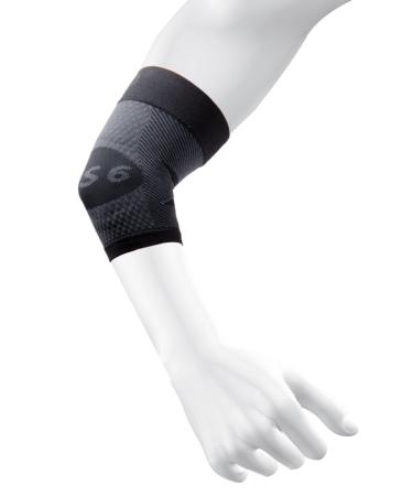 OS1st ES6 Elbow Compression Bracing Sleeve (One Sleeve) relieves Tennis or Golfer's Elbow Cubital Tunnel Syndrome Supports Damaged Tendons and Controls Forearm Pain (Large Black) Large Black