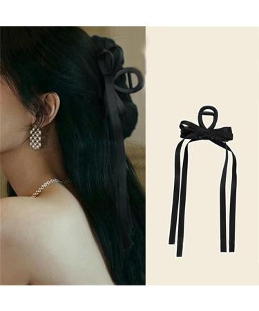 xbiez Cute Fairy Claw Clips Hairpin Y2K-Style Balletcore Headdress Bunches Accessories Bow Ribbon Cute Headdress Black - Buy Online on GoSupps.com