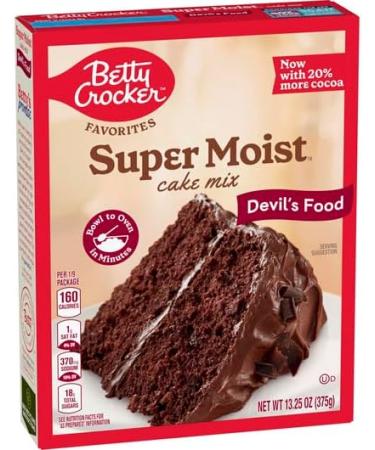 Betty Crocker Favorites Super Moist Devil's Food Cake Mix 376g | Rich and Chocolatey Luxury Cake Mix | Now with 20% More Cocoa | Pack of 2 - Buy Online on GoSupps.com