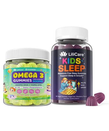 Kids Omega-3 Gummies 1 Pack Kids Sleep Gummies - Magnesium Glycinate 2pack