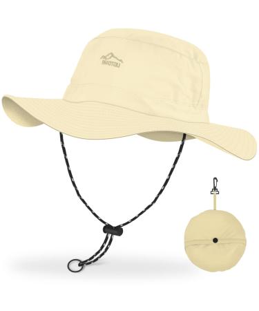 Brotou Sonnenhut men's women UV protection UPF 50+ BOON HAT With a wide brim foldable safari hat hiking hat sun protection & waterproof hiking hat Buschhut summer hat for outdoor and mountain sports M-XL Khaki