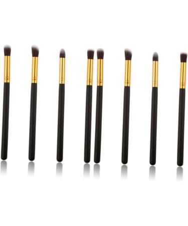 Healeved 8 Pcs Eye Make-up Brush Kit Eyeshadow Brushes Professional Eyebrow Brushes Highlighter Brushes mediumx2pcs Black+goldx2pcs - Buy Online on GoSupps.com
