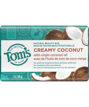 Tom's of Maine Creamy Coconut Natural Beauty Bar Soap | 5 oz | Virgin Coconut Oil | Eco-Friendly & Vegan - Buy Online on GoSupps.com