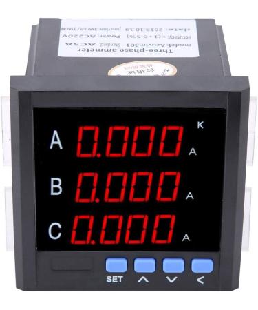 Three-Phase Display Multifunction Digital LED Programmable Three Phase AC Voltage Current Frequency Energy Meter Ammeter (Black) - Buy Online on GoSupps.com