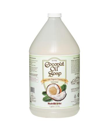 NutriBiotic   Pure Coconut Oil Soap  Unscented  1 Gallon | Certified Organic  Unrefined  Biodegradable  Vegan & Made without GMOs  Gluten  Parabens Or Sulfates | Rich  Cleansing Lather
