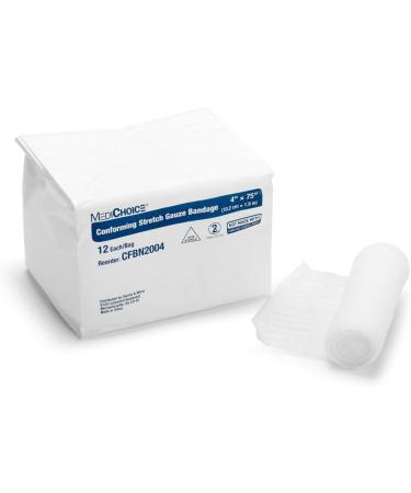 MediChoice Conforming Stretch Bandage 4x75 Inch - Non-Sterile Single Use (Case of 96) | International Shipping Available - Buy Online on GoSupps.com