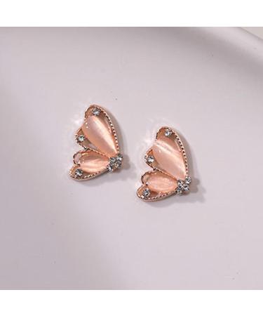 PERZOE Rhinestone Butterfly Nail Art 10pcs Decorations Stone Elegant Refined Trendy Shiny Accessories for Rose Gold - Buy Online on GoSupps.com