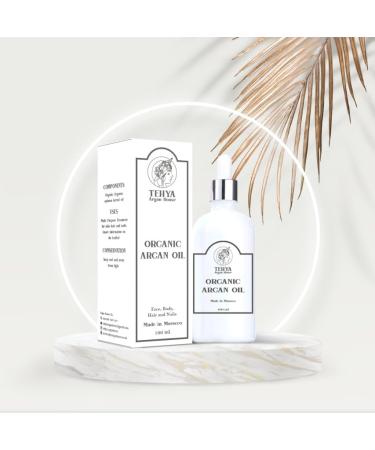 Organic Argan Oil By Tehya -100% Pure Cold-Pressed from Morocco Ideal for Hair Skin and Nails Natural Anti-Aging Elixir - Buy Online on GoSupps.com