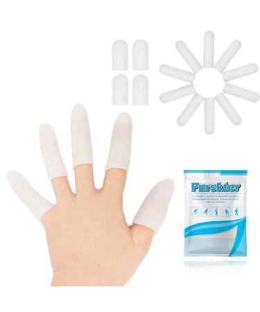 Gel Finger Cots, Finger Protector Support(14 PCS) New Material Finger Sleeves Great for Trigger Finger, Hand Eczema, Finger Cracking, Finger Arthritis and More. (Small Size) (White, Small)