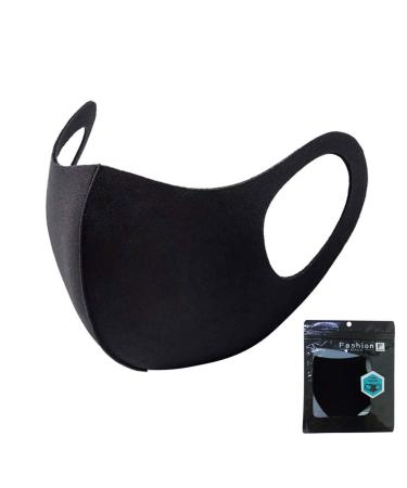 riou Face Mask with Motif Washable Reusable Cotton Breathable Mouth and Nose Protection Scarf for Women Men (Black)