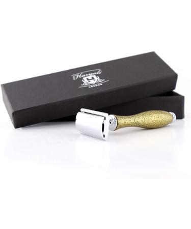 Haryali London Double Edge Safety Razor - Gold Handcrafted Handle for Beard & Mustache | International Shipping - Buy Online on GoSupps.com