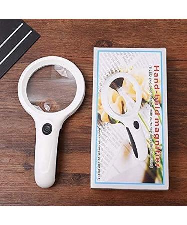 Magnifying Glasses Vision aids Handheld Magnifying Glass 3 Times Magnifying Glass Equipped with 8 LED Reading Magnifying Glass with Money Detector for The Elderly Reading Magnifying Glass Stationery - Buy Online on GoSupps.com