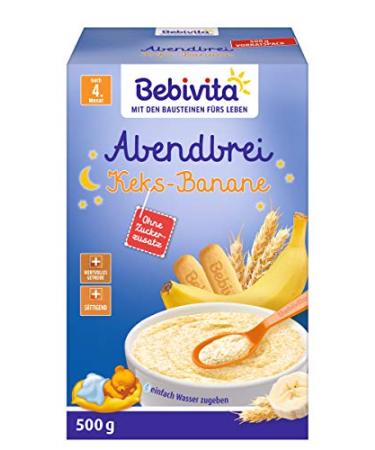 Bebivita Evening Porridge Biscuit-Banana | 2 x 500g | Ideal for Babies 4+ Months | Nutrient-Rich Fruit Snacks - Buy Online on GoSupps.com