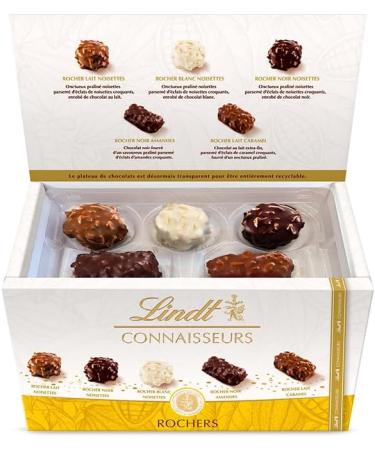 Lindt - Ballotin de Chocolats CONNAISSEURS - Assortiment de Rochers - Pour offrir ou se faire plaisir 189g - Buy Online on GoSupps.com
