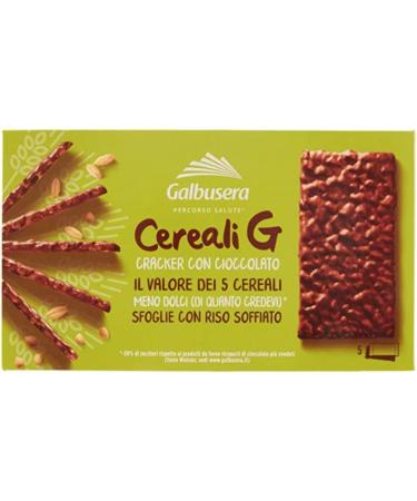 Galbusera Galbusera Set of 3 G Rice Blown Cereal Crackers with Chocolate Snack 150g Pack contains 5 servings of 2 crackers