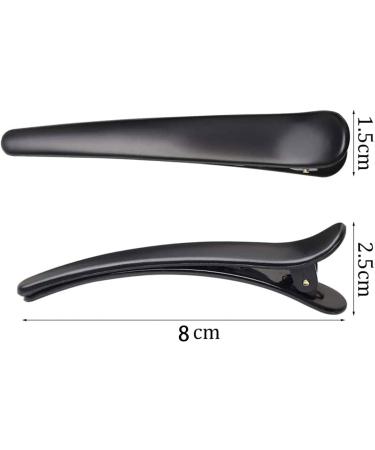 12 Pcs Black Hair Clips - Durable Plastic Compartment Clamps for Hairdressers | Combi Clip Set - Buy Online on GoSupps.com