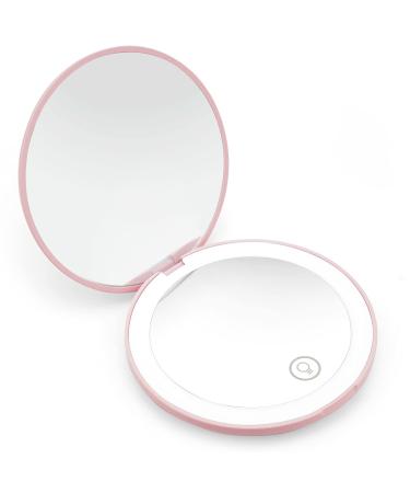 HEYISSU Lighted Compact Mirror with Magnification  1x/10x Magnification Compact Mirror with Light  Travel Makeup Mirror for Purses