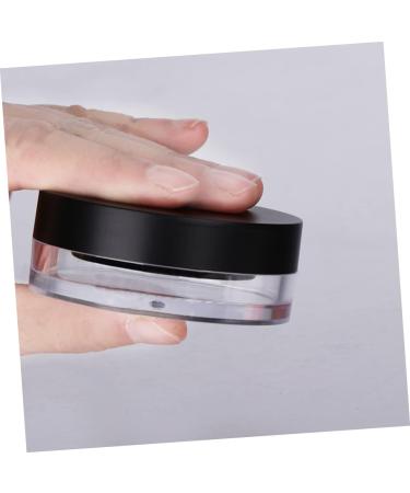 Housoutil Empty Powder Case 2pcs Makeup Powder Jar Makeup Powder Puffs Makeup Cosmetic Jars Powder Puff Holder Powder Box Round Black 6.5X6.5cm - Buy Online on GoSupps.com