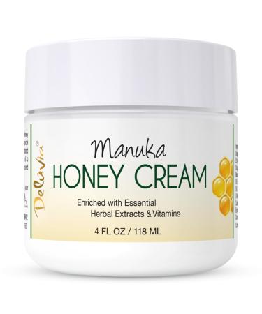 Deluvia Manuka Honey Cream | Hydrating & Soothing Moisturizer Face & Body Lotion | for Sensitive Skin Eczema Psoriasis & Dermatitis | 4 ounce 4 Fl Oz (Pack of 1)