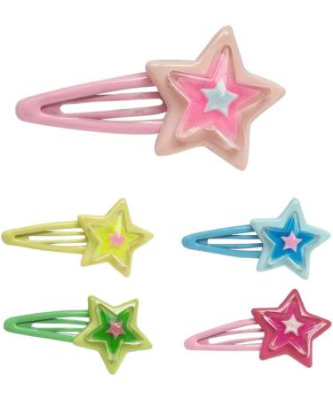 xbiez Girly Snap Clip Hairpin Y2K Girls Headdress Hair Accessories Delicate Star Color Block Mini Jelly Star Hairpin - Buy Online on GoSupps.com