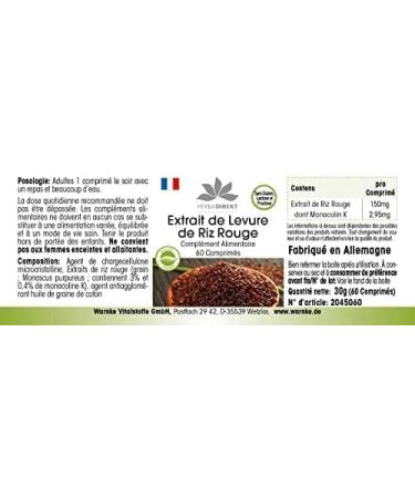 Red Rice Extract Capsules - High Dose 2.95mg Monacolin K - Vegan 60 Tablets | Herbadirekt by Warnke - German Pharmacy Quality - Buy Online on GoSupps.com