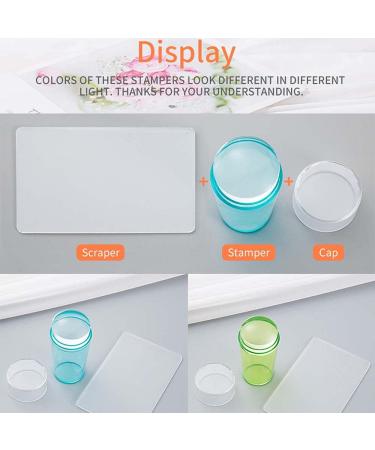 TEBX Nail Stamp & Scraper Set | Transparent Silicone Stamping Plate with Cap | DIY Polishing Design Tool (Green) - International Shipping - Buy Online on GoSupps.com