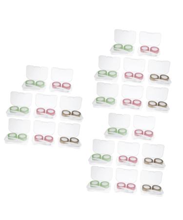 Healeved 24 STK contact lens container Wear -resistant housing pearl case for contact lenses address book Travel accessories practical contacts contact box household holder support box