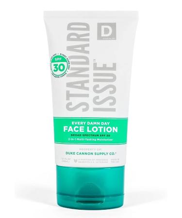 Duke Cannon Supply Co. Standard Issue Every Day 2-in-1 SPF Face Lotion for Men  3.5Fl Oz - Daily Moisturizer with Broad Spectrum SPF 30