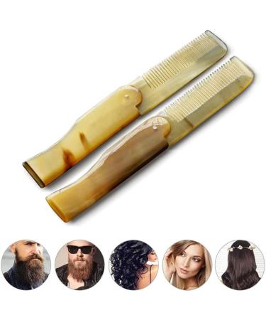 Yak Horn Foldable Beard Comb for Men and Women - Pocket Size Fine Tooth Mustache and Hair Comb - Buy Online on GoSupps.com
