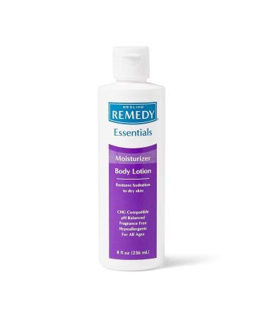 Medline Remedy Essentials Moisturizing Body Lotion, Unscented, 8-oz Flip-Top Bottle