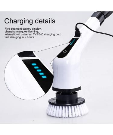 2023 Electric Spin Brush - Effortless Tub Scrubber - 7 Replaceable Brushes - Adjustable Handle - Modern Design - Buy Online on GoSupps.com